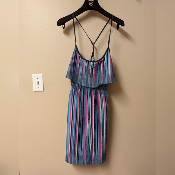 4 /$25 NWOT Billabong Multicolor Stripe Dress Resort Beach Wear - Fits Small - Picture 3 of 4